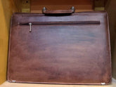Men's Brown Leather Office Bag – Back View
